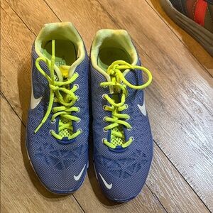 Women purple and highlighted Yellow running Shoes Size US 9